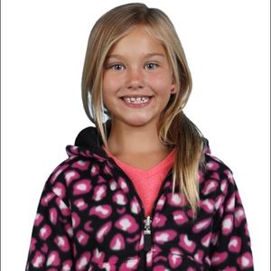 Reversible girls Polyfleece hoodie jacket